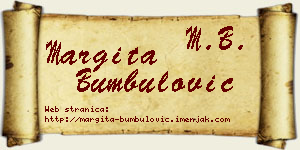 Margita Bumbulović vizit kartica